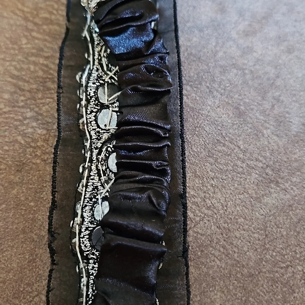 3/$30 Black Sheer Disco Sequin Rhinestone Festival Headband - Picture 5 of 8